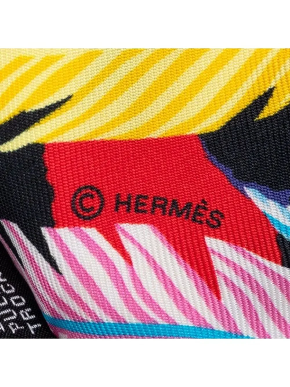 Hermes Twilly Jaguar Quetzal Scarf Multicolor Silk - Picture 3 of 5